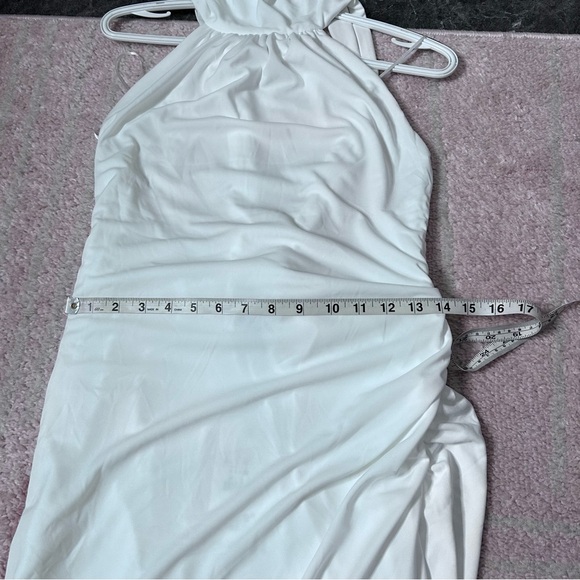 NWT Zara Ruched Halter Maxi Dress White Size Large Bridal Shower Rehearsal - Picture 8 of 16